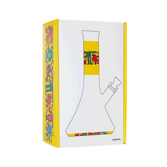 K. Haring Glass Beaker Water Pipe