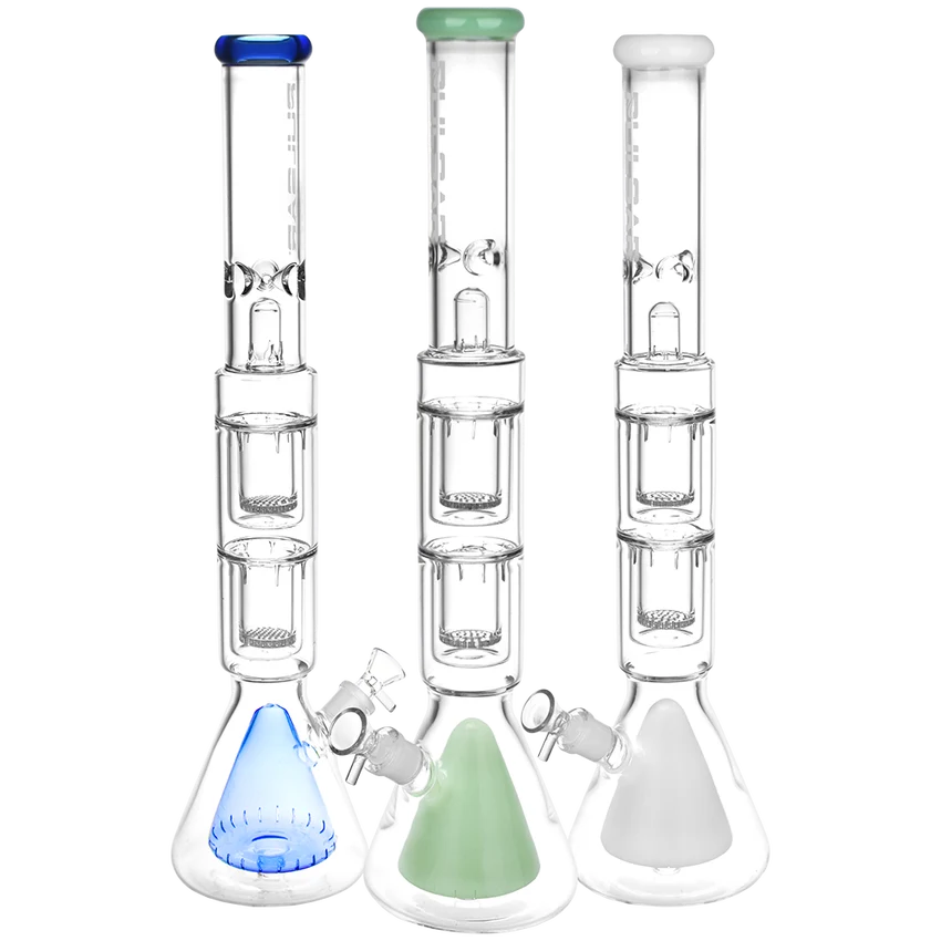 Pulsar Borosilicate Water Pipe- 21.5" / 19mm F / Colors Vary