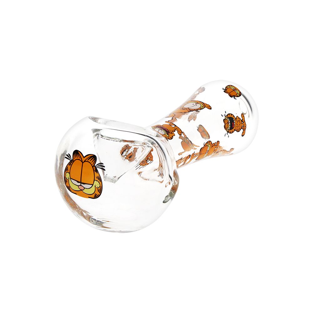 3CT BUNDLE - Stoned Garfield Glass Spoon Pipe - 4.5"