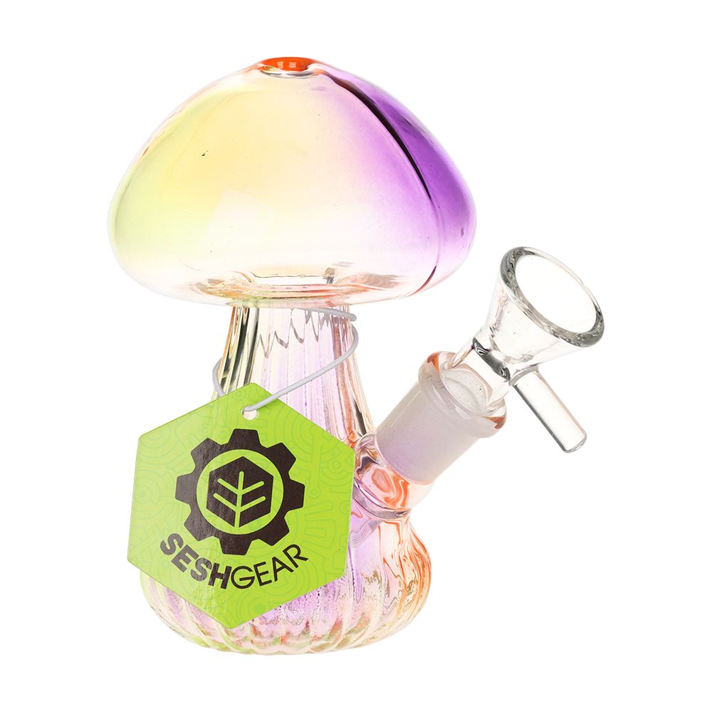 SeshGear Electroplated Mushroom Glass Bubbler - 4.75" / 14mm F