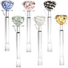 6CT BUNDLE - Glass Bubble Herb Slide/Downstem Set - 3.3" / Assorted Colors
