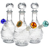 SeshGear Vintage Decanter Style Glass Water Pipe - 10.5" / 14mm F / Round Lotus / Colors Vary
