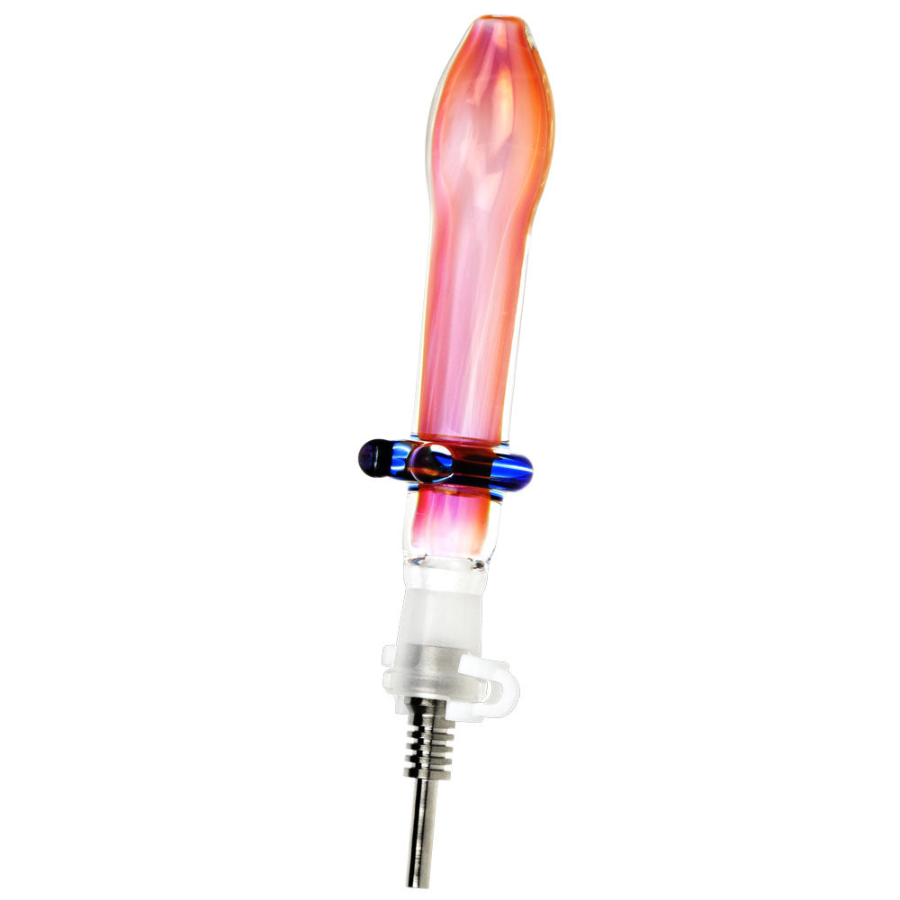 Pulsar Fumed Glass Footed Honey Straw - Titanium Tip / 5.75"
