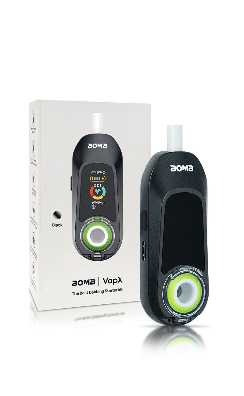 New Bomb × VapX Magic Bean Mobile Concentrate Vaporizer- Onyx Black