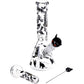 Pulsar Superstitious Kitty GLOW Glass Herb Pipe Duo - 9.75" / 14mm F