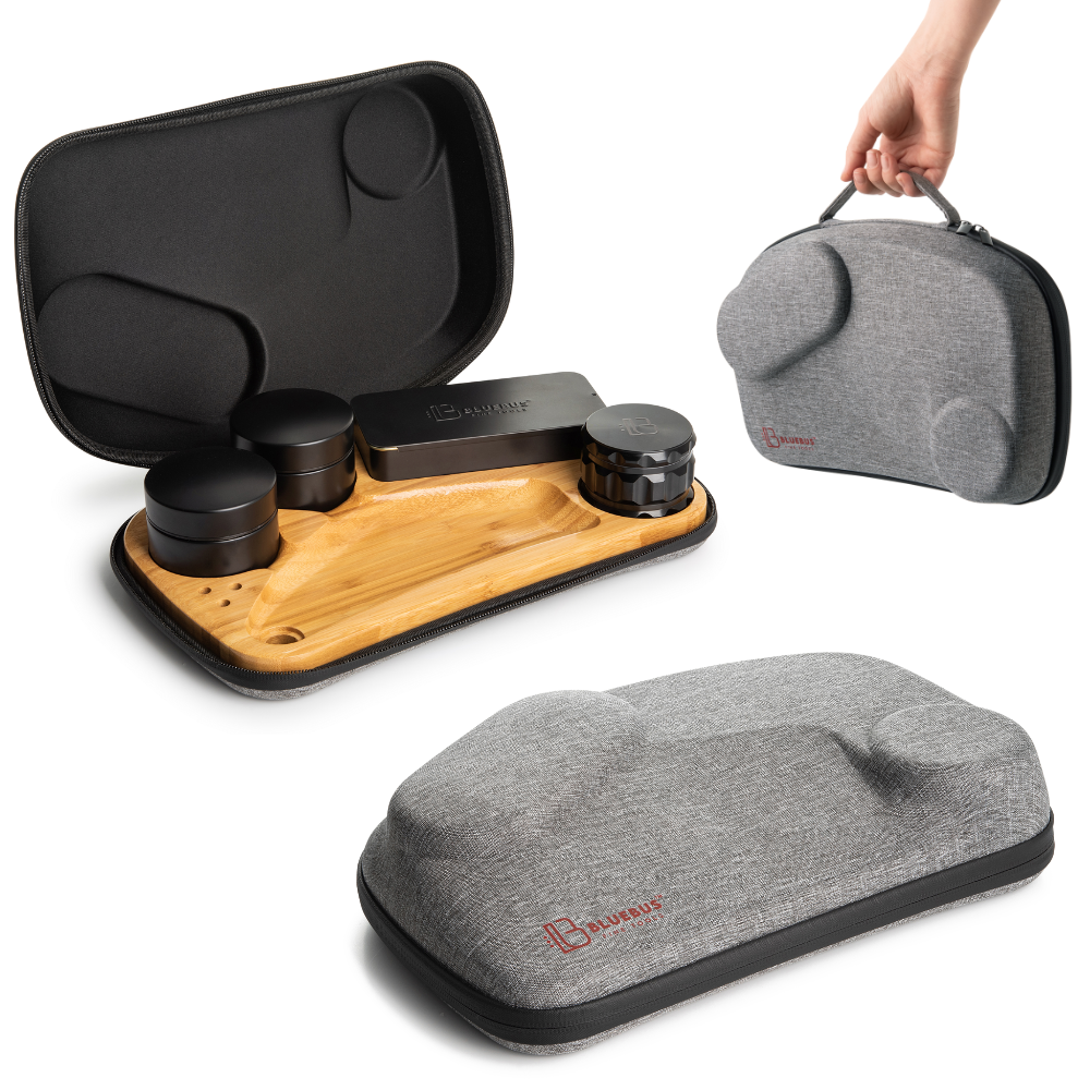 BLAZE Wooden Stash Rolling Tray with Accessories | BlueBus Fine Tools