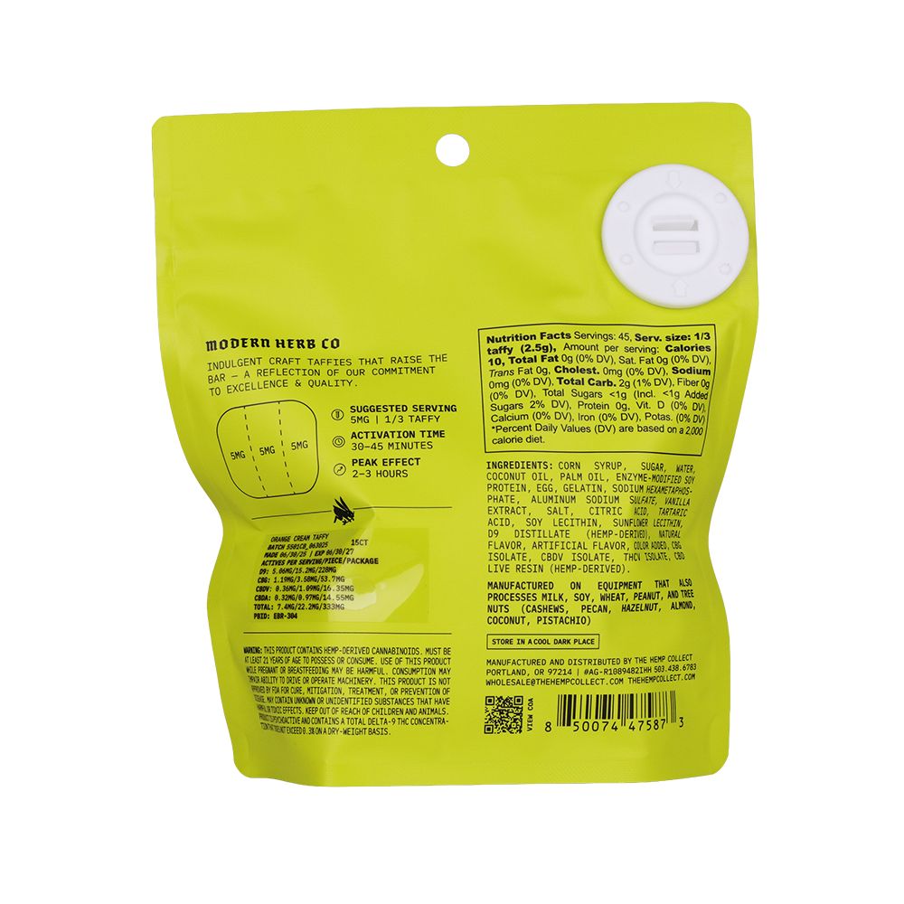 Modern Herb Co Live Resin D9 Taffy | 225mg | 15pc | 12pk Display