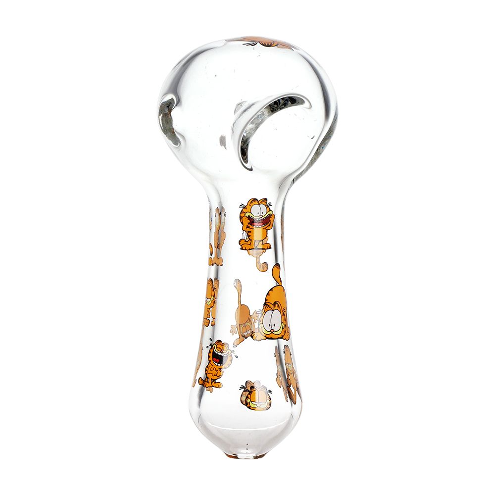 3CT BUNDLE - Stoned Garfield Glass Spoon Pipe - 4.5"