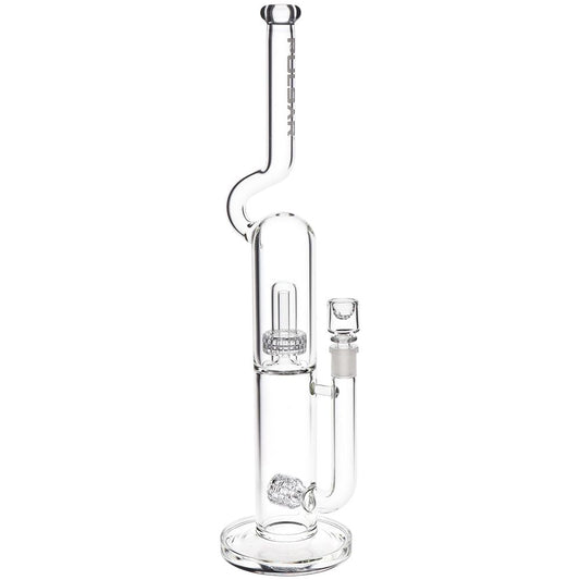 Pulsar Kink Neck Double Chamber Chugger Glass Water Pipe - 17.25" / 14mm F