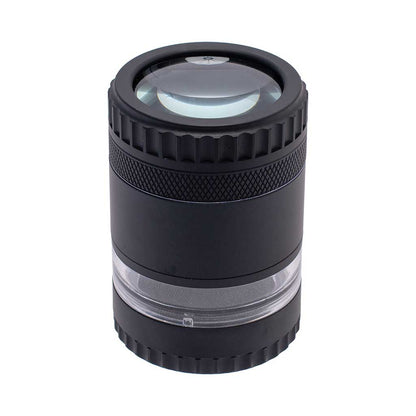 GRINDER WITH MAGNIFYING LID