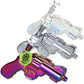 3CT BUNDLE - SeshGear Snub Nose Revolver Glass Water Pipe - 7.5" / 14mm F / Clear, smoke, electroplated