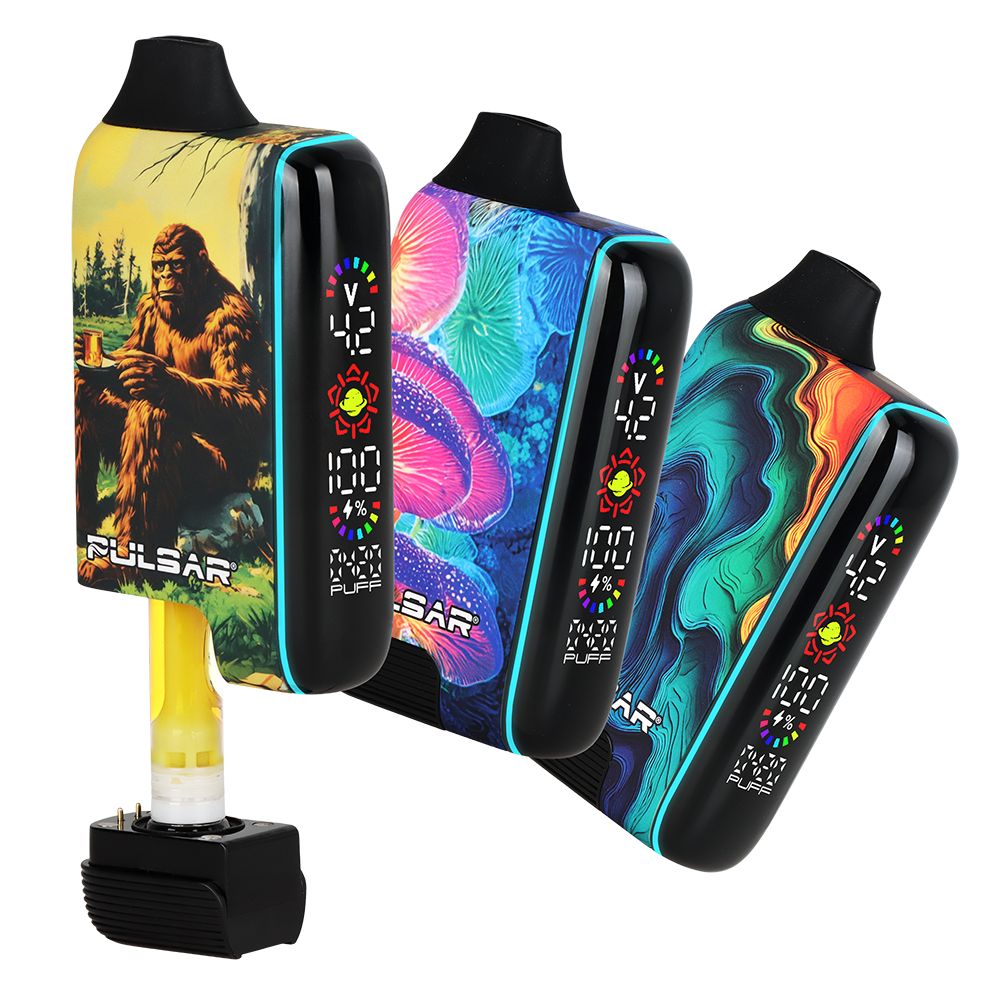 9CT DISPLAY - Pulsar 510 DL 5.0 LCD Screen Vape Bar Design Series - 1000mAh / Assorted Designs