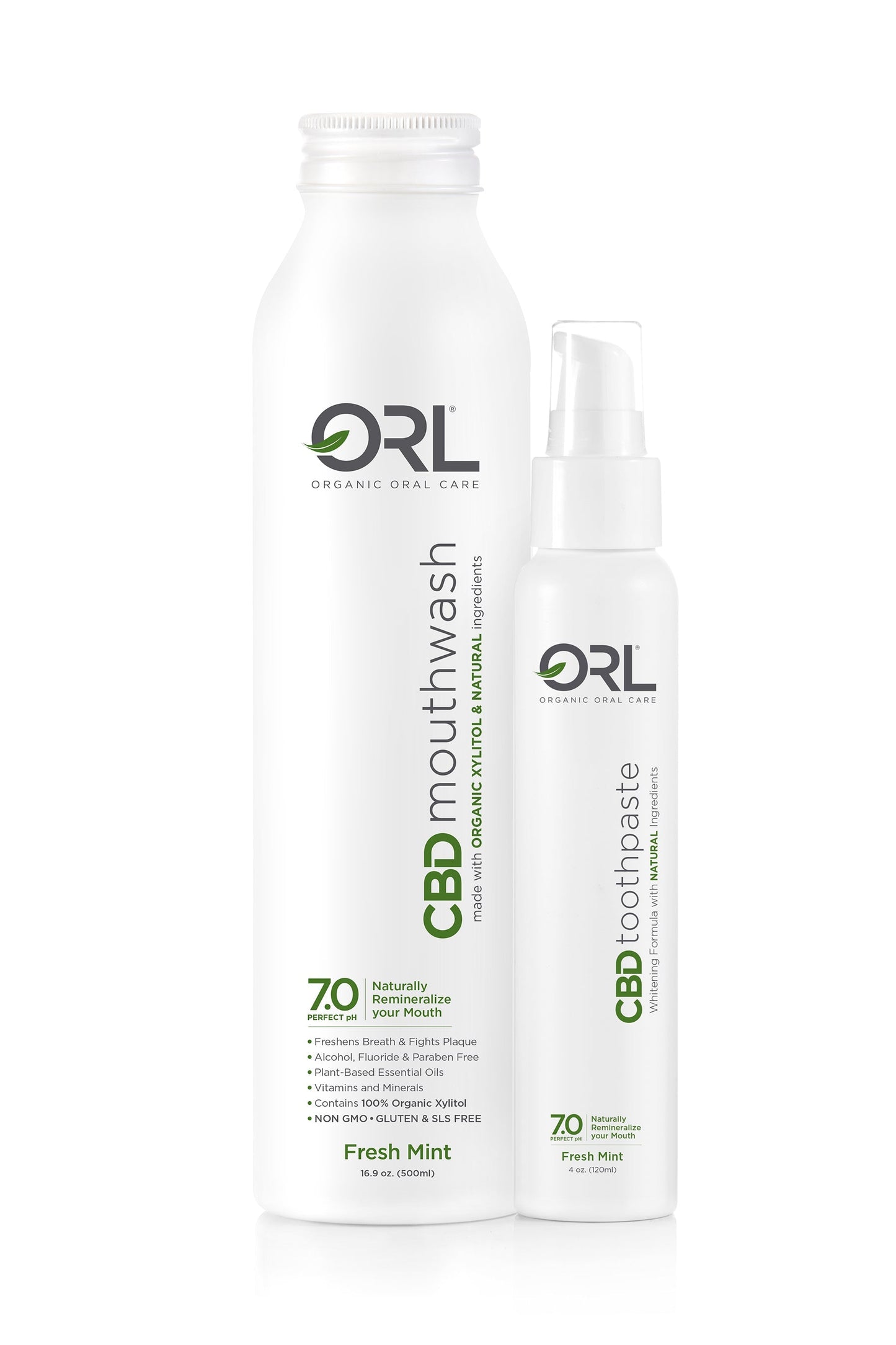 CBD Mouthwash + CBD Toothpaste Bundle  - Made with Organic Xylitol & Natural Ingredients