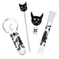 Pulsar Superstitious Kitty GLOW Glass Herb Pipe Duo - 9.75" / 14mm F