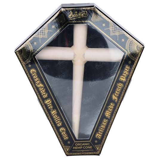 8CT DISPLAY - Beamer CrossFaded Organic Hemp Pre-Rolled Cross-Shaped Cone