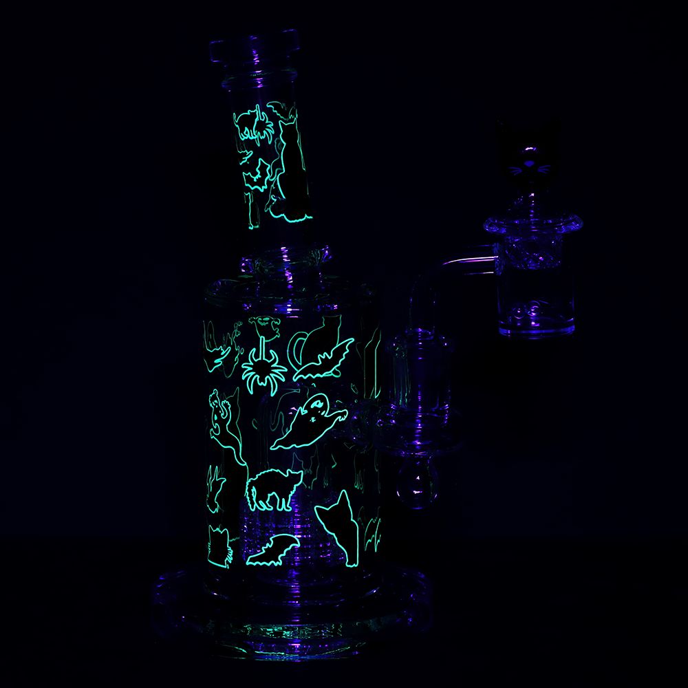 Pulsar Superstitious Kitty Glass Dab Rig Set - 8" / 14mm F