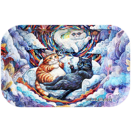 Pulsar Metal Rolling Tray -  Couch Cats / 11"x7"