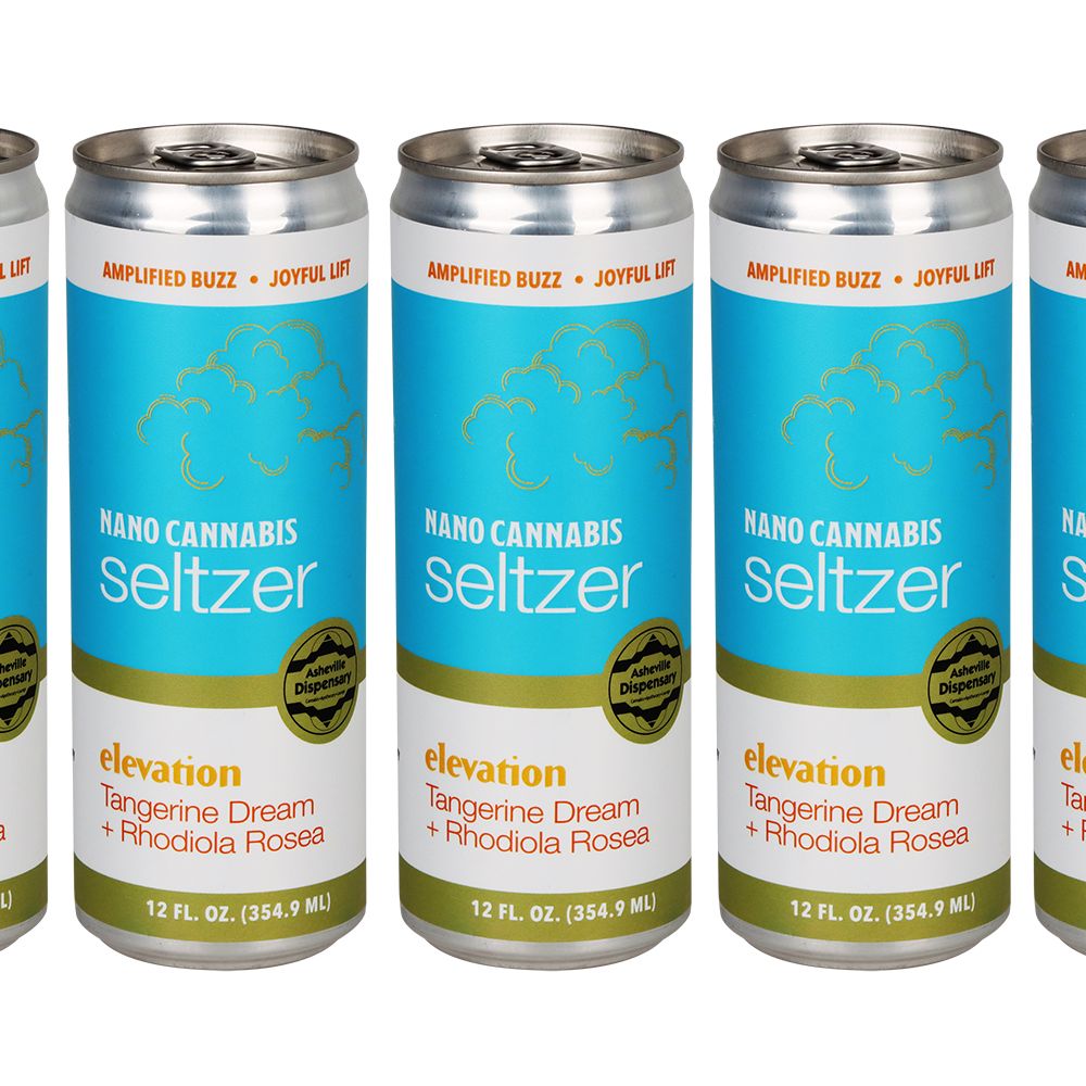 24CT CASE - Asheville Dispensary Nano Cannabis D9 Elevation Seltzer -12oz / 50mg / Tangerine Dream / Rhodiola Rosea