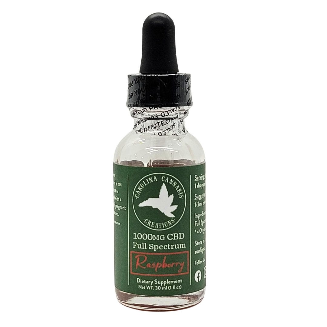 Full Spectrum 1000mg CBD oil | Raspberry | Carolina Cannabis Creations