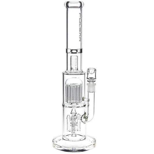 Pulsar Double Chamber Rocket Perc Chugger Glass Water Pipe - 15.25" / 14mm F