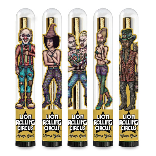 King Size Gold Hemp Cones 24k Pre Rolled Pack by Lion Rolling Circus