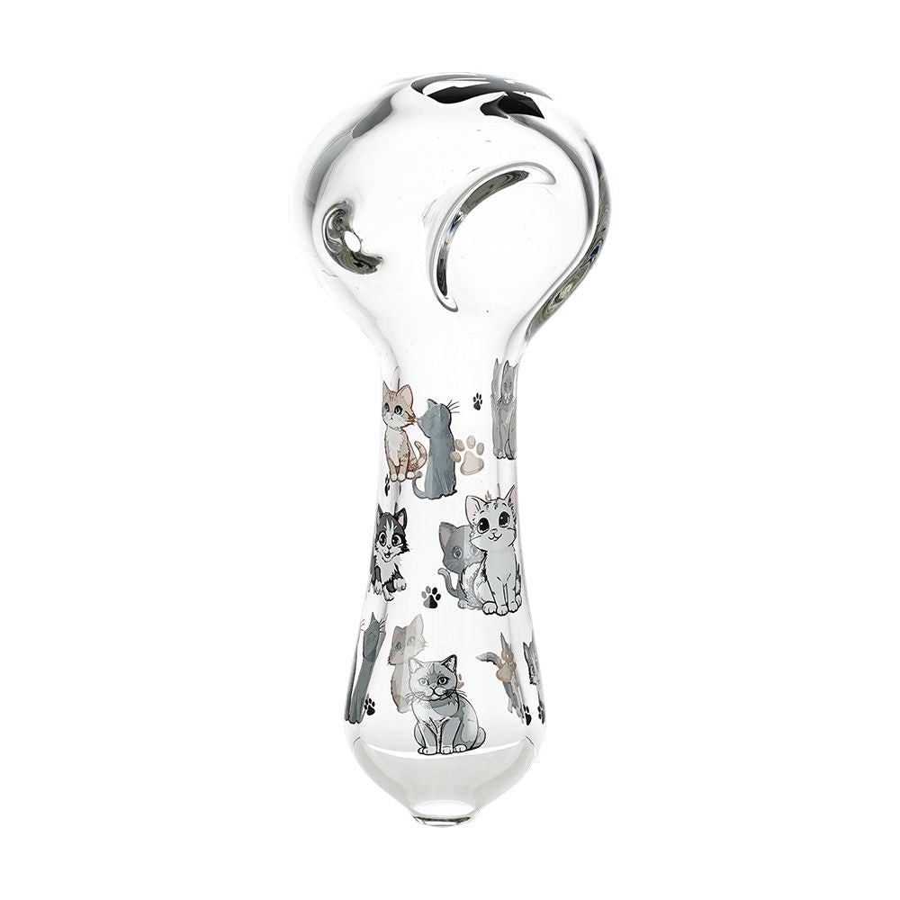 Pulsar Cute Kitties Glass Spoon Pipe - 4.5" 3ct