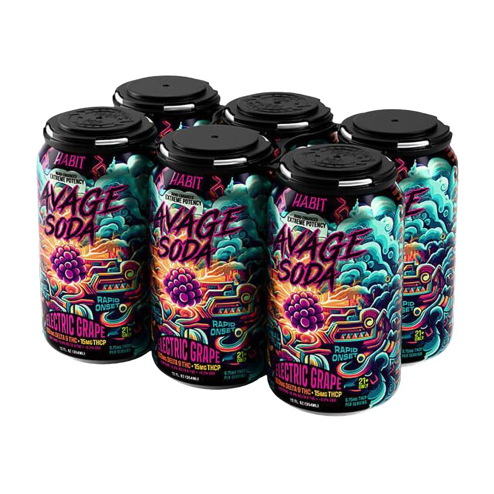Habit D9 + THCP Savage Soda | 12oz | 100mg D9 + 15mg THCP | 6ct Pack