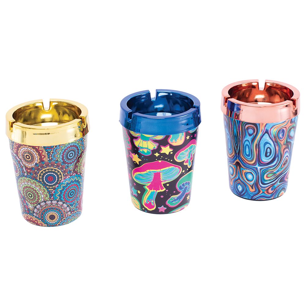 12CT DISPLAY - Fujima Car Ashtray - Trippy & Shroom Assortment