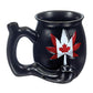 CANADIAN LEAF ON BLACK CHUBBY PREMIUM ROAST & TOAST PIPE MUG