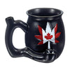 CANADIAN LEAF ON BLACK CHUBBY PREMIUM ROAST & TOAST PIPE MUG