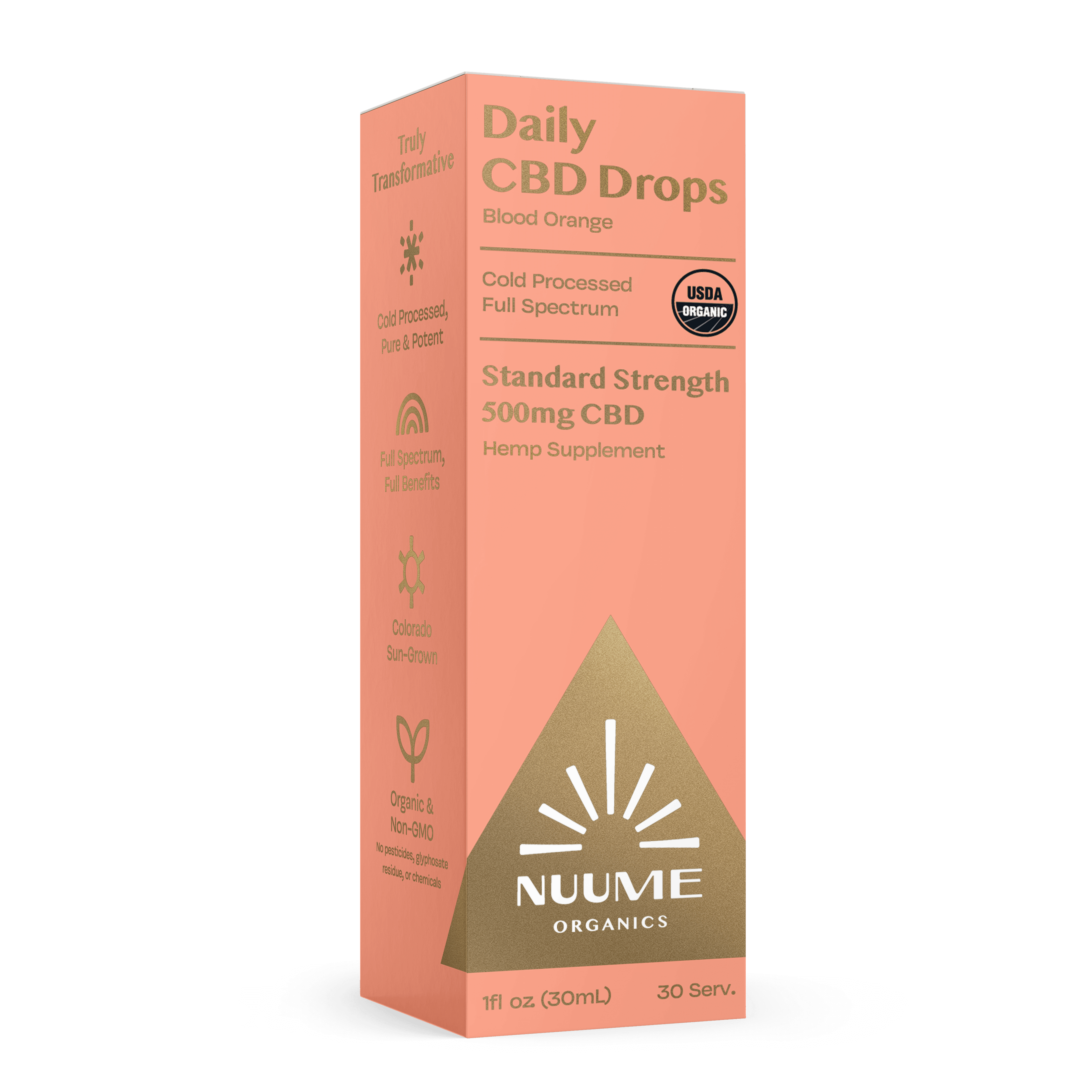Organic Daily CBD Drops - Blood Orange 500mg Full Spectrum