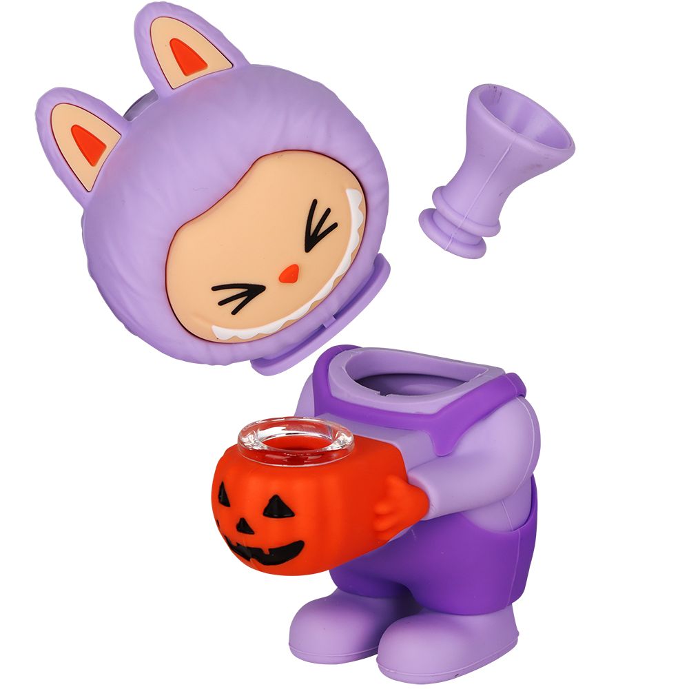 3CT BUNDLE - Halloween Funny Animal Silicone Water Pipe - 6" / Assorted Colors
