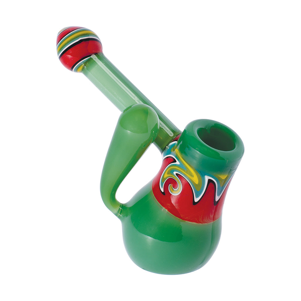 GLASS BUBBLER WITH WIG WAG