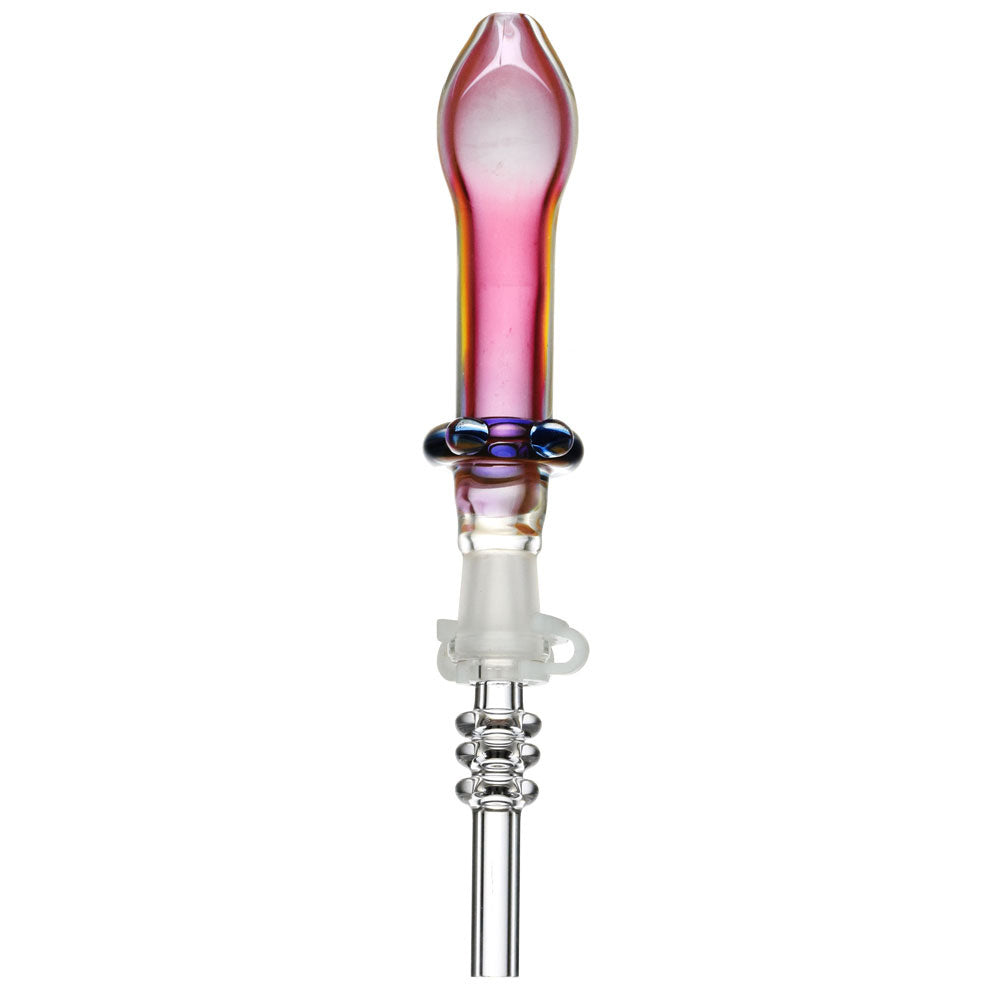 Pulsar Fumed Glass Footed Honey Straw - Titanium Tip / 5.75"