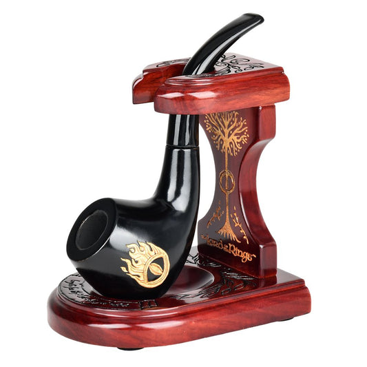 Pulsar Shire Pipes x LoTR SAURON Pipe & MIDDLE-EARTH Pipe Stand Bundle- 5.5"
