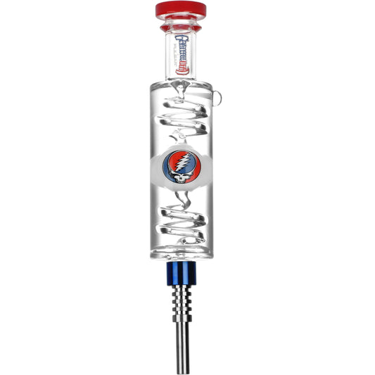 Grateful Dead x Pulsar Steal Your Face Glycerin Glass Dab Straw - 8.5"