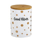 GOOD VIBES GOLD POLKA DOTS DELUXE CANISTER STASH JAR