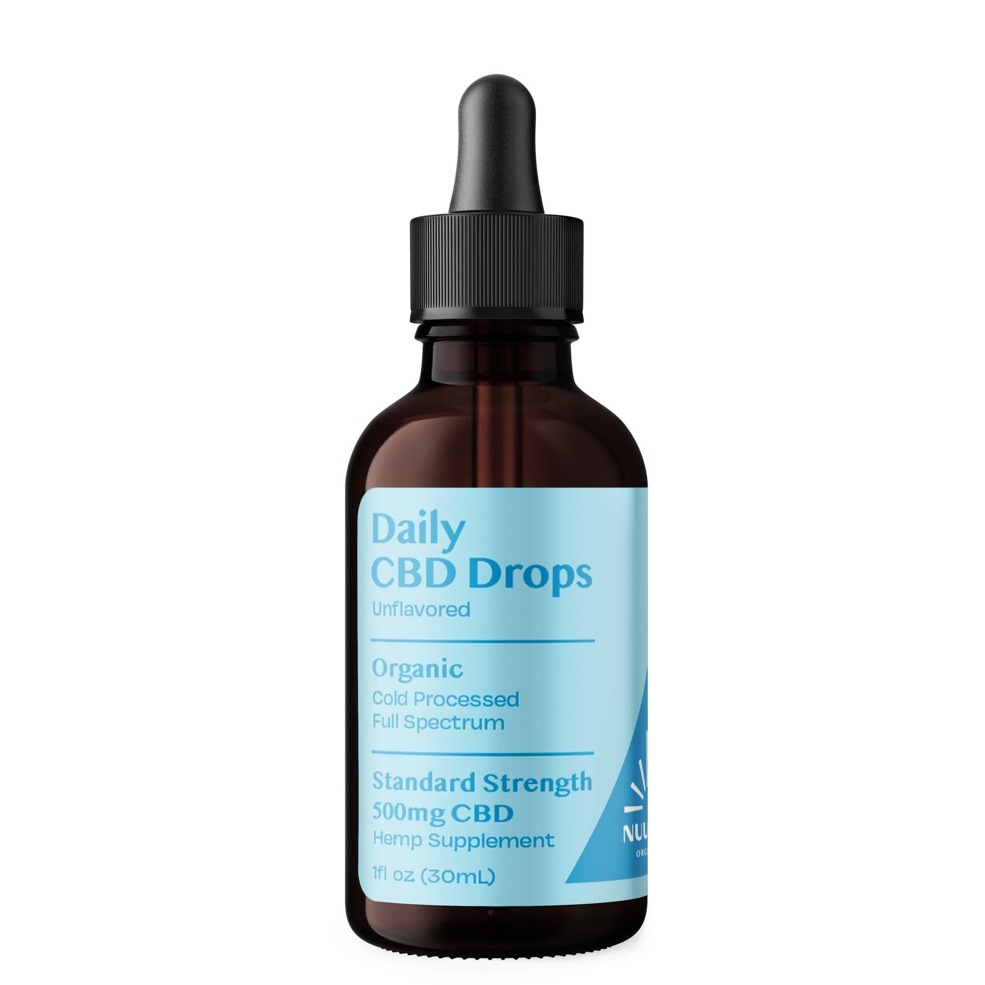 Organic Daily CBD Drops - Unflavored 500mg Full Spectrum